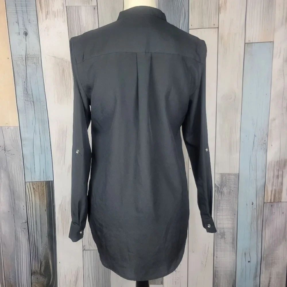 Michael Kors Black Long Sleeve Half Zip Blouse Size XS